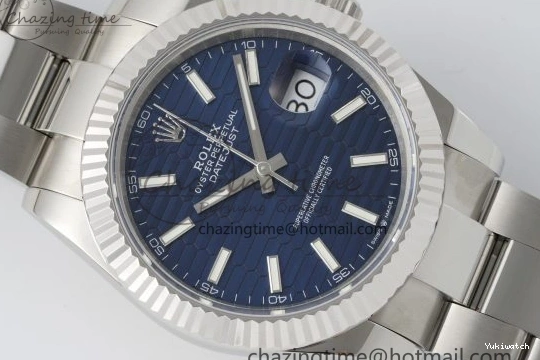 Bracelet Steel JDF DateJust on SS Dial Blue V2 VR3235 41 904L Oyster Textured 0309